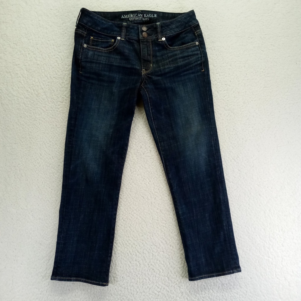 American Eagle Outfitters Dark Blue Artist Crop Jeans